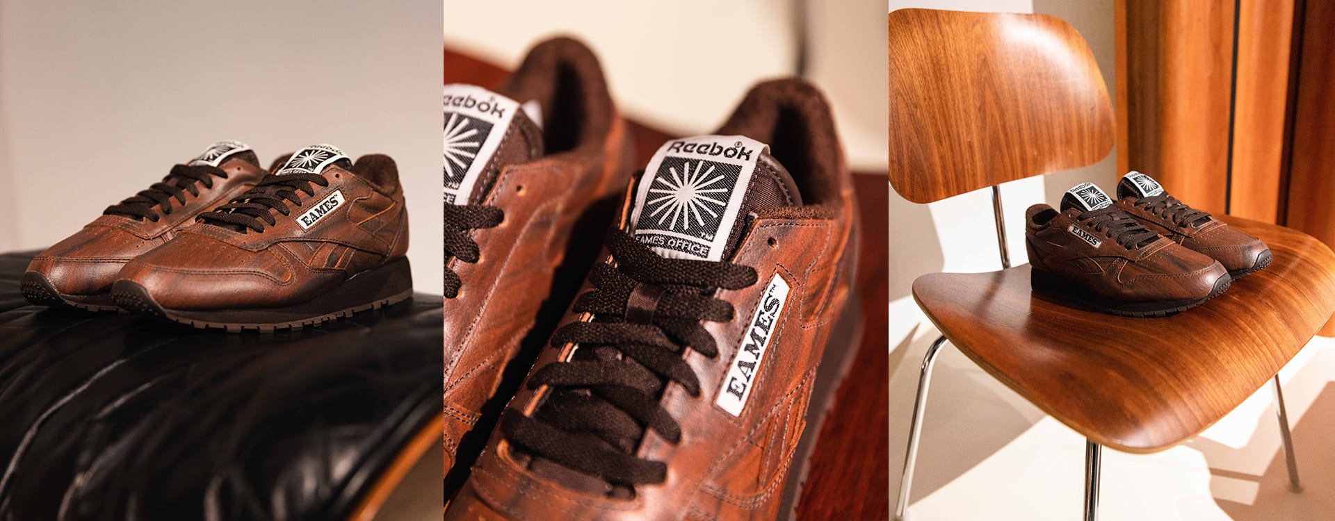 reebok leather brown